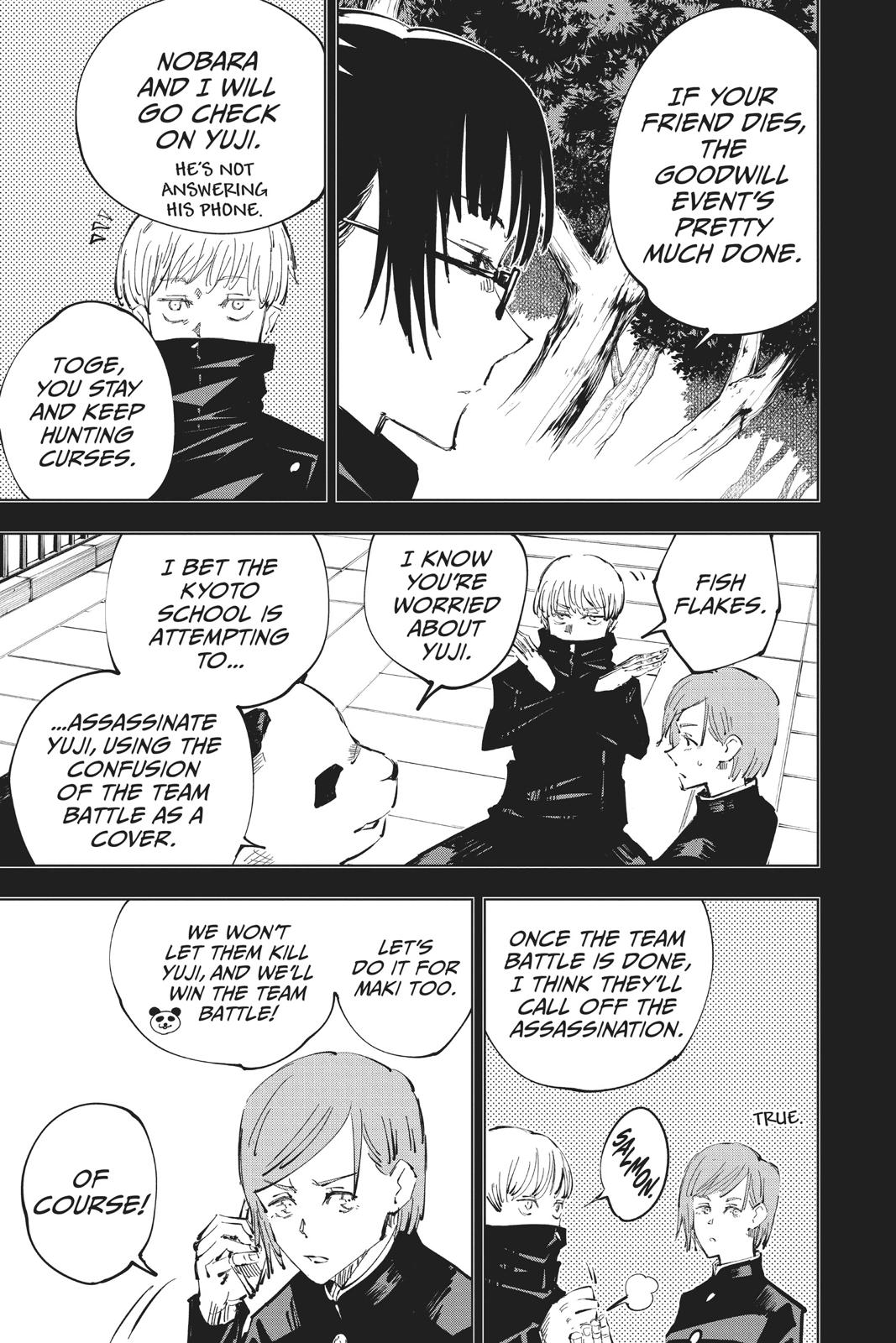 Jujutsu Kaisen Manga Chapter 36 page 5 - Kyoto Sister School Goodwill Event - Team Battle, Part 3 scene