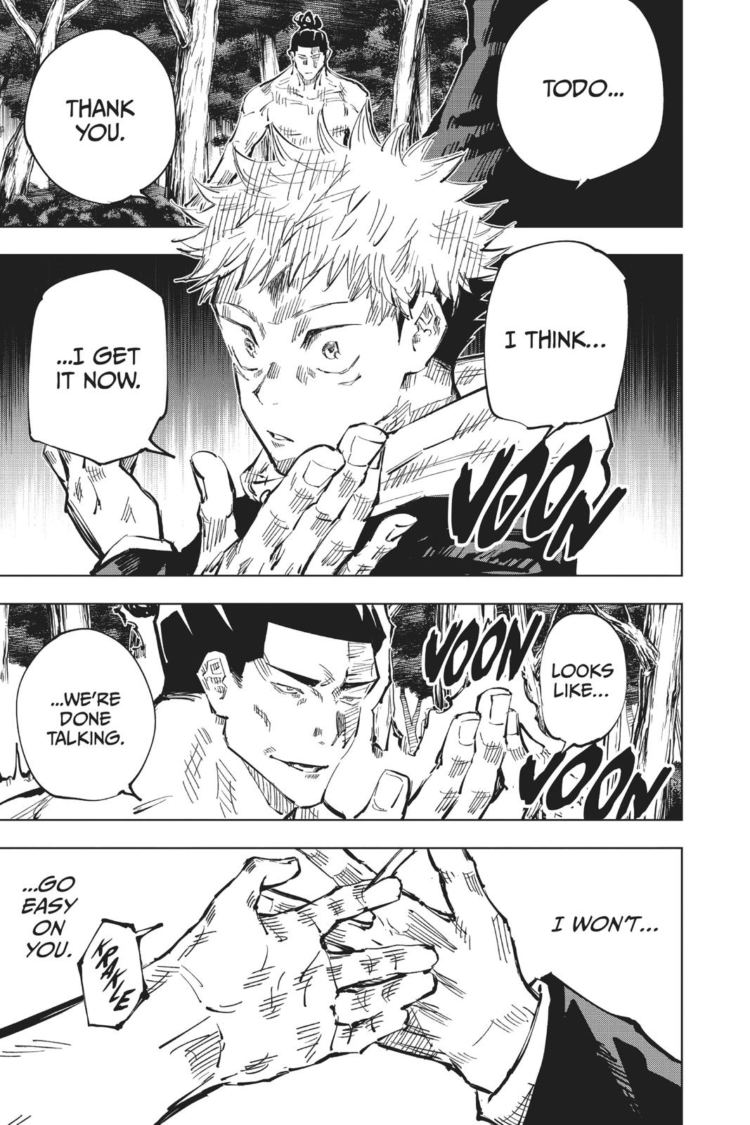 Jujutsu Kaisen Manga Chapter 37 page 13 - Kyoto Sister School Goodwill Event - Team Battle, Part 4 scene