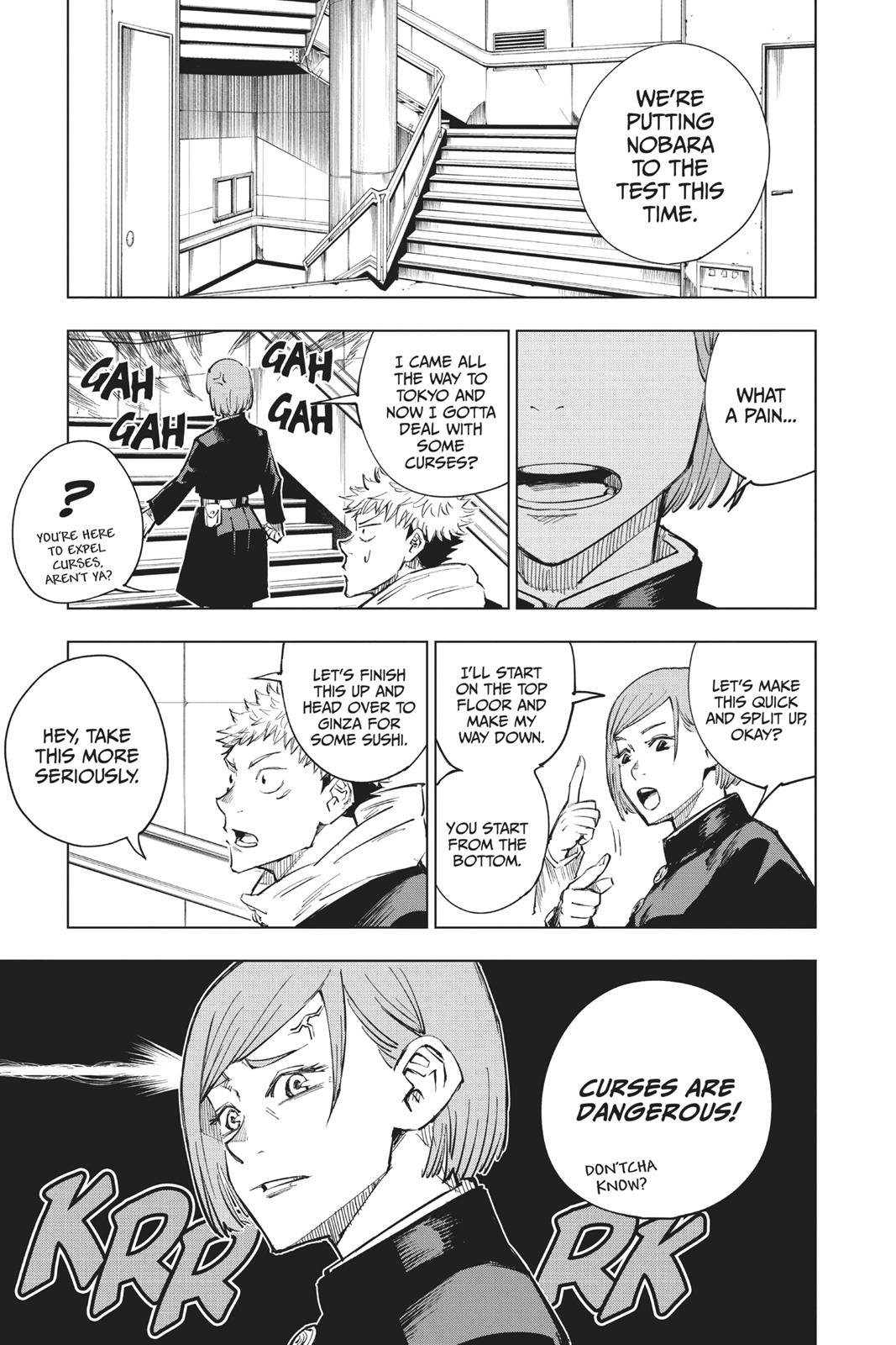 Jujutsu Kaisen Manga Chapter 4 page 11 - Girl of Steel scene