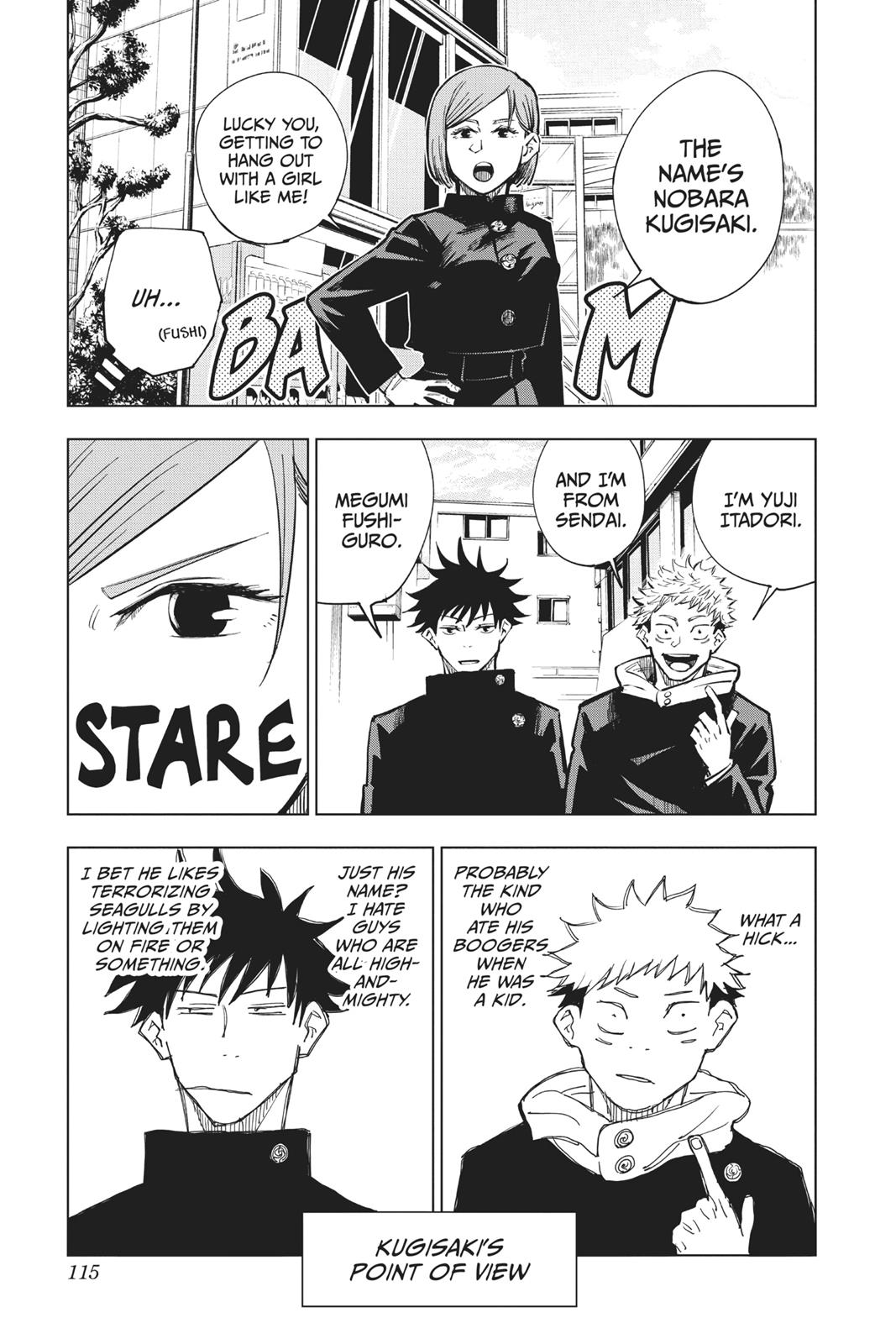 Jujutsu Kaisen Manga Chapter 4 page 5 - Girl of Steel scene
