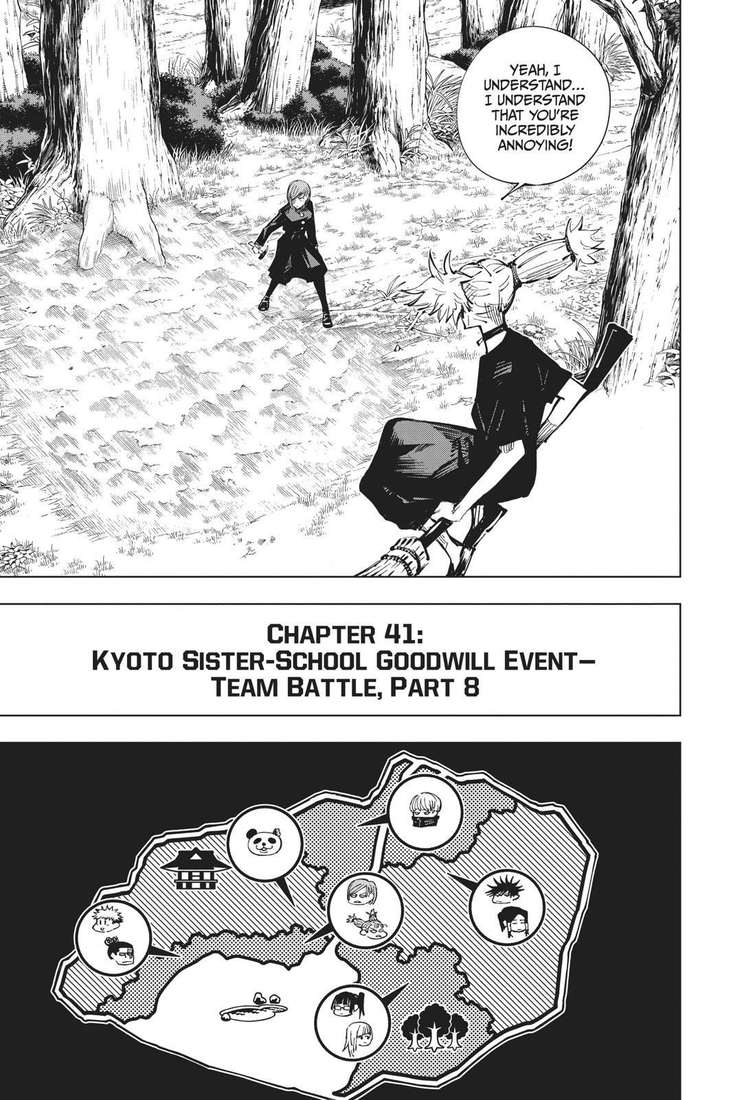 Jujutsu Kaisen Manga Chapter 41 page 1 - Kyoto Sister School Goodwill Event - Team Battle, Part 8 scene