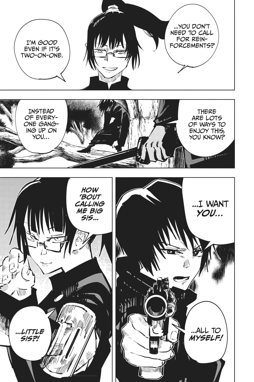 Jujutsu Kaisen Manga Chapter 41 page 19 - Kyoto Sister School Goodwill Event - Team Battle, Part 8 scene