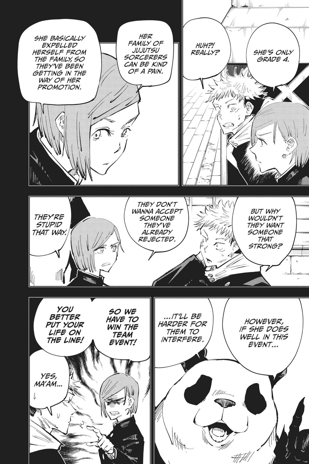 Jujutsu Kaisen Manga Chapter 42 page 2 - Kyoto Sister School Goodwill Event - Team Battle, Part 9 scene