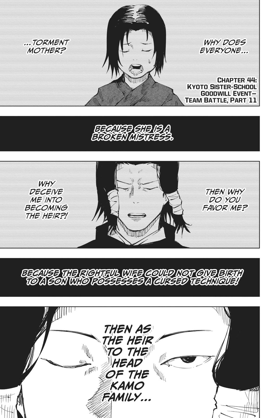 Jujutsu Kaisen Manga Chapter 44 page 7 - Kyoto Sister School Goodwill Event - Team Battle, Part 11 scene
