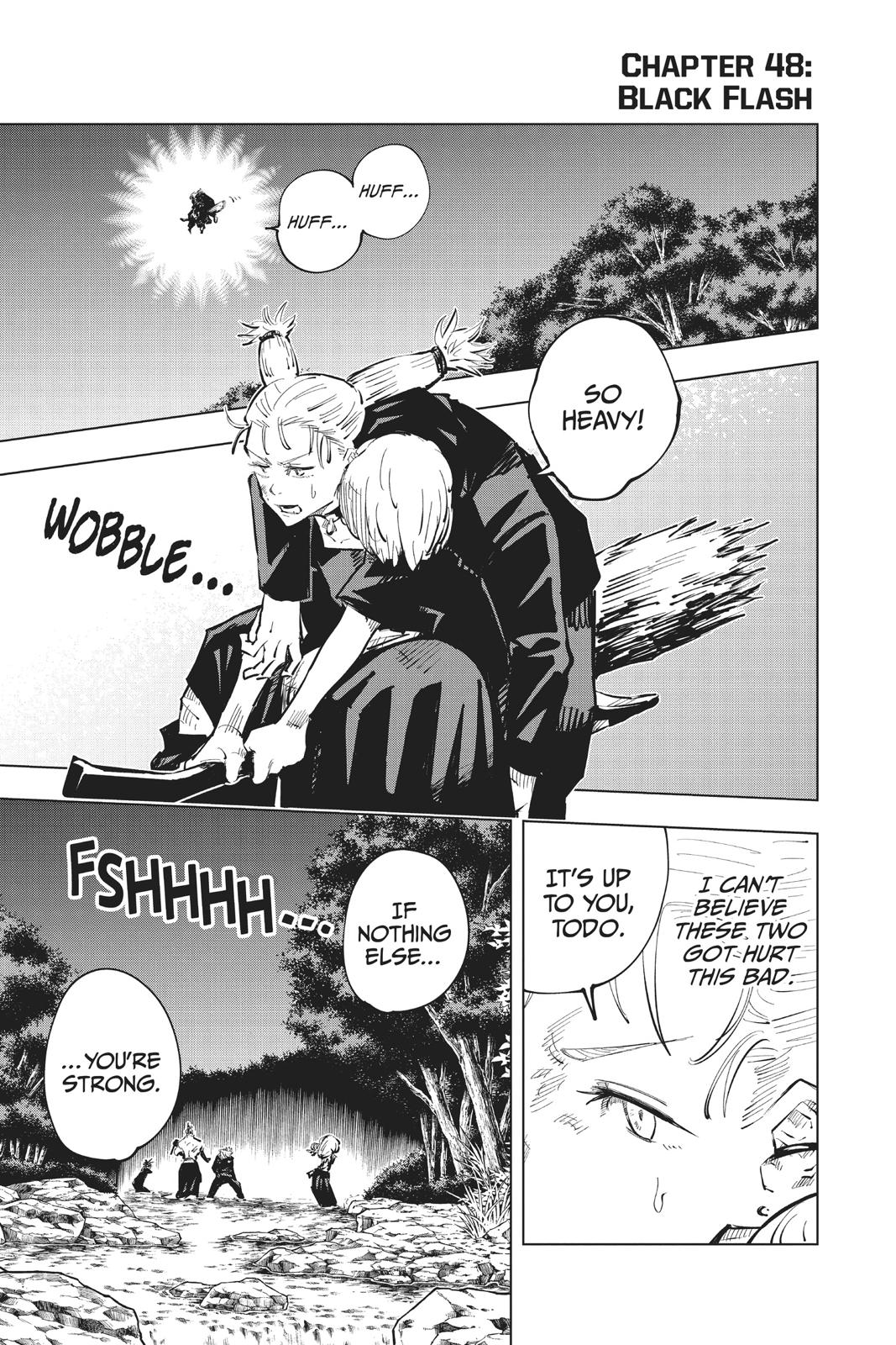Jujutsu Kaisen Manga Chapter 48 page 1 - Black Flash scene