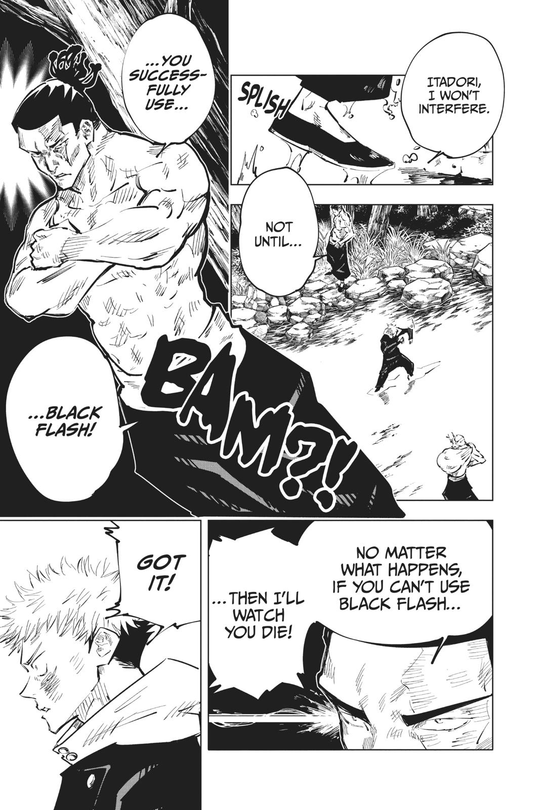 Jujutsu Kaisen Manga Chapter 48 page 5 - Black Flash scene