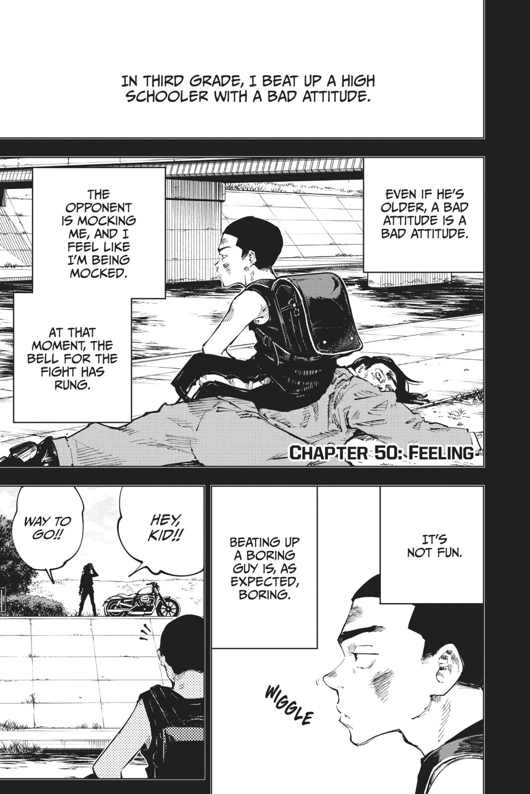 Jujutsu Kaisen Manga Chapter 50 page 1 - Feeling scene