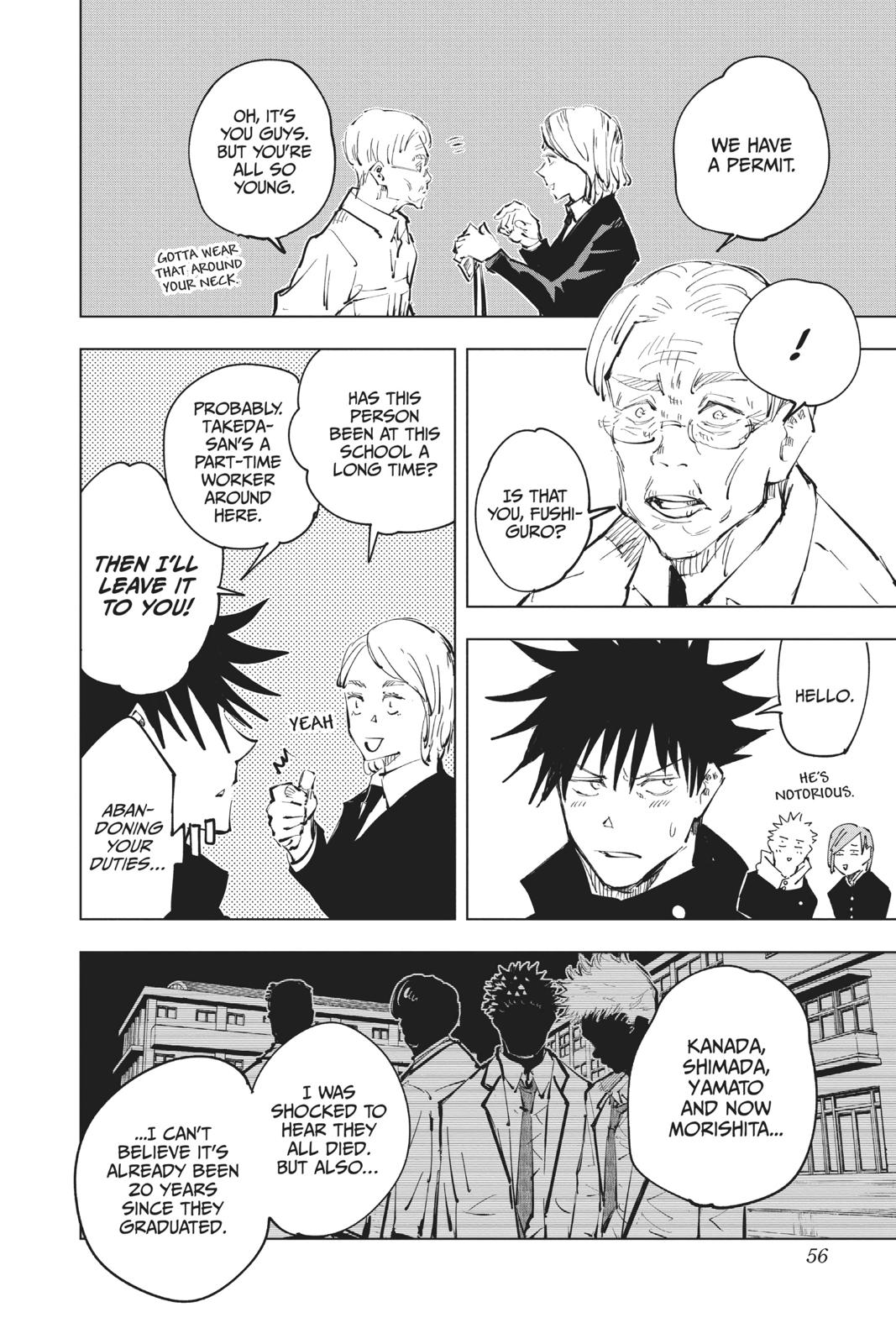 Jujutsu Kaisen Manga Chapter 55 page 10 - The Origin of Obedience scene