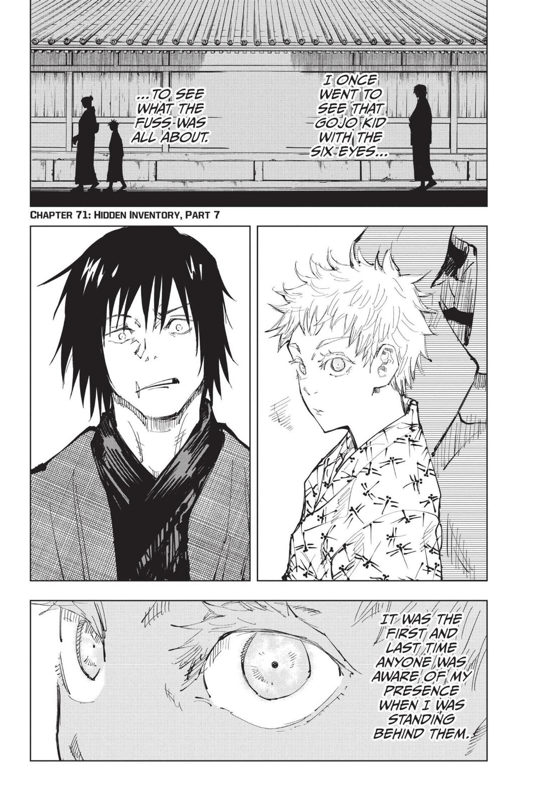 Jujutsu Kaisen Manga Chapter 71 page 7 - Hidden Inventory, Part 7 scene