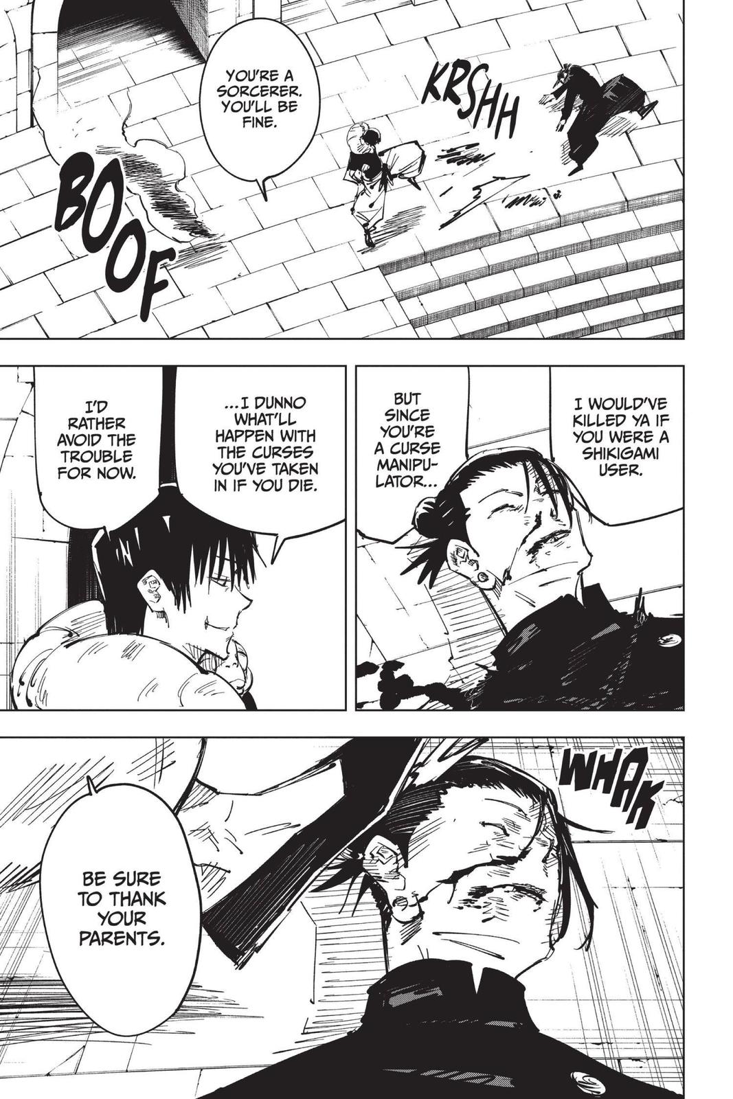 Jujutsu Kaisen Manga Chapter 73 page 16 - Hidden Inventory, Part 9 scene