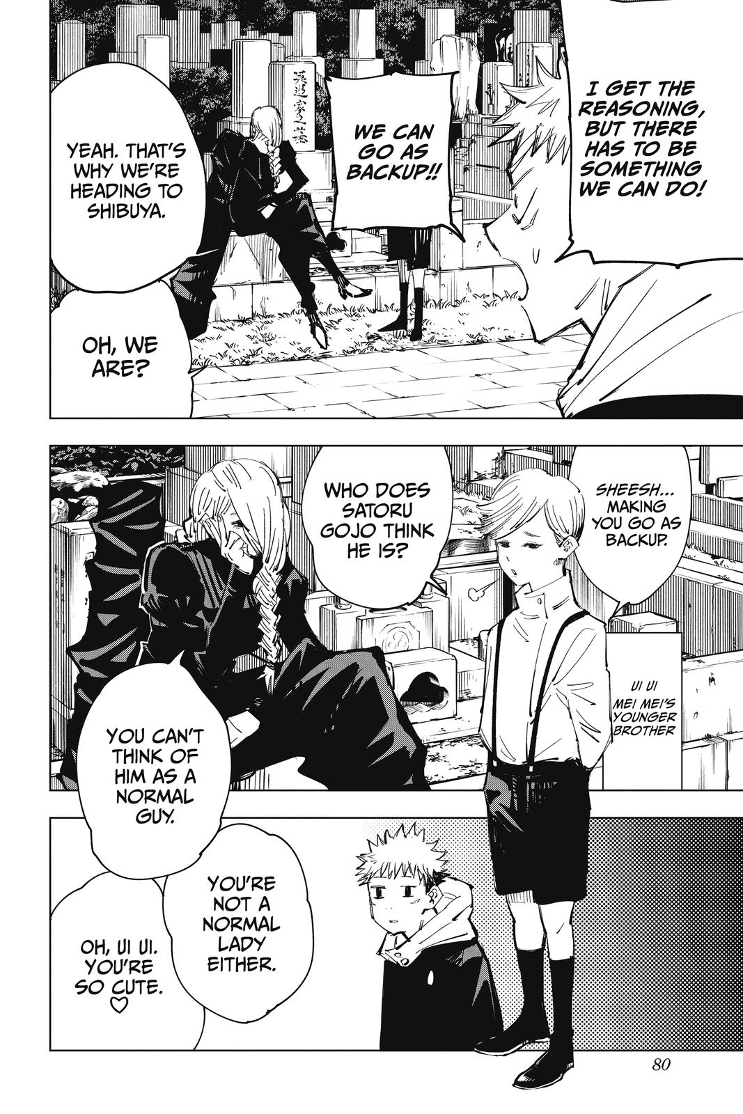 Jujutsu Kaisen Manga Chapter 83 page 14 - The Shibuya Incident, Part 1 scene