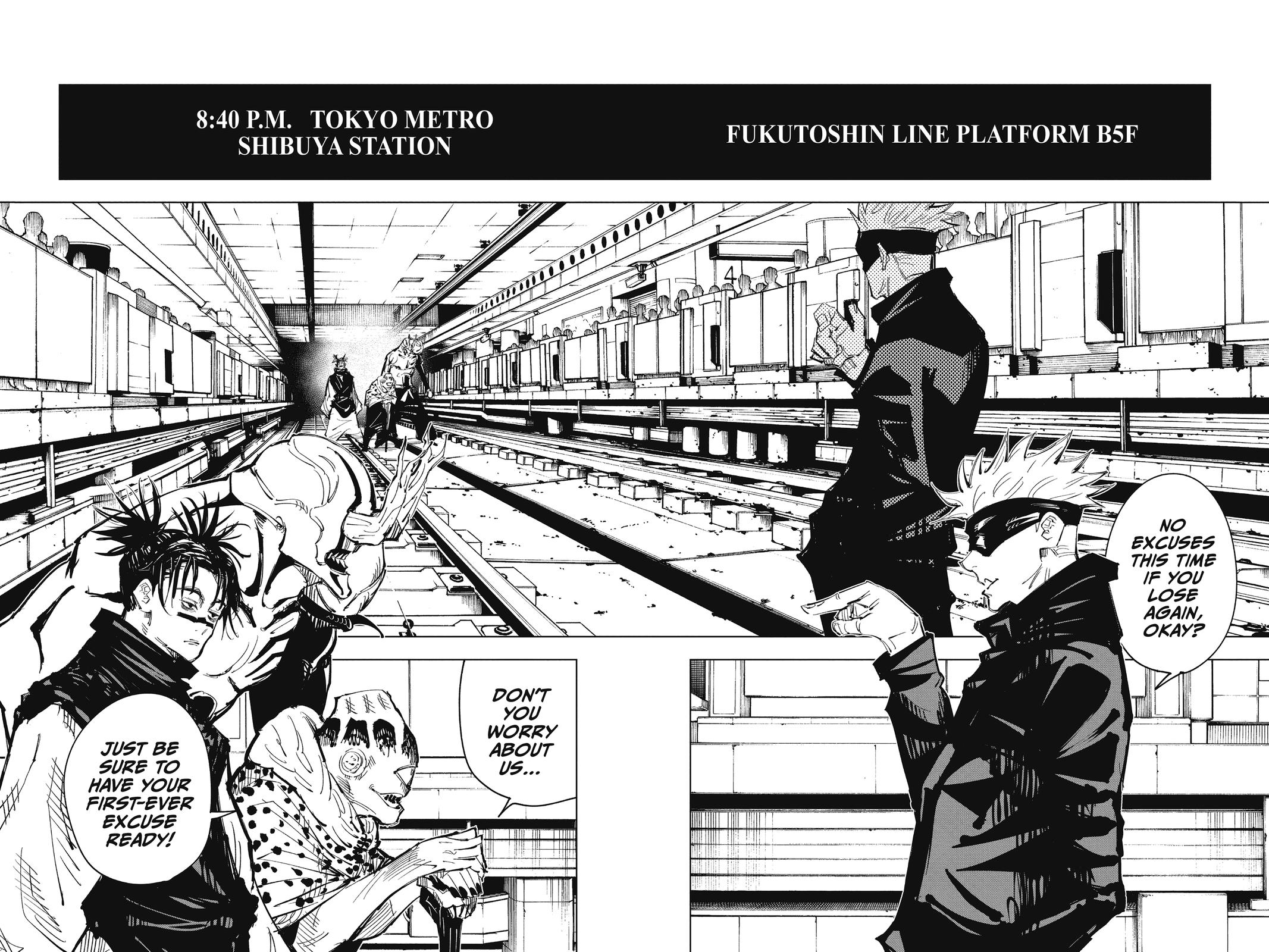 Jujutsu Kaisen Manga Chapter 83 page 18 - The Shibuya Incident, Part 1 scene