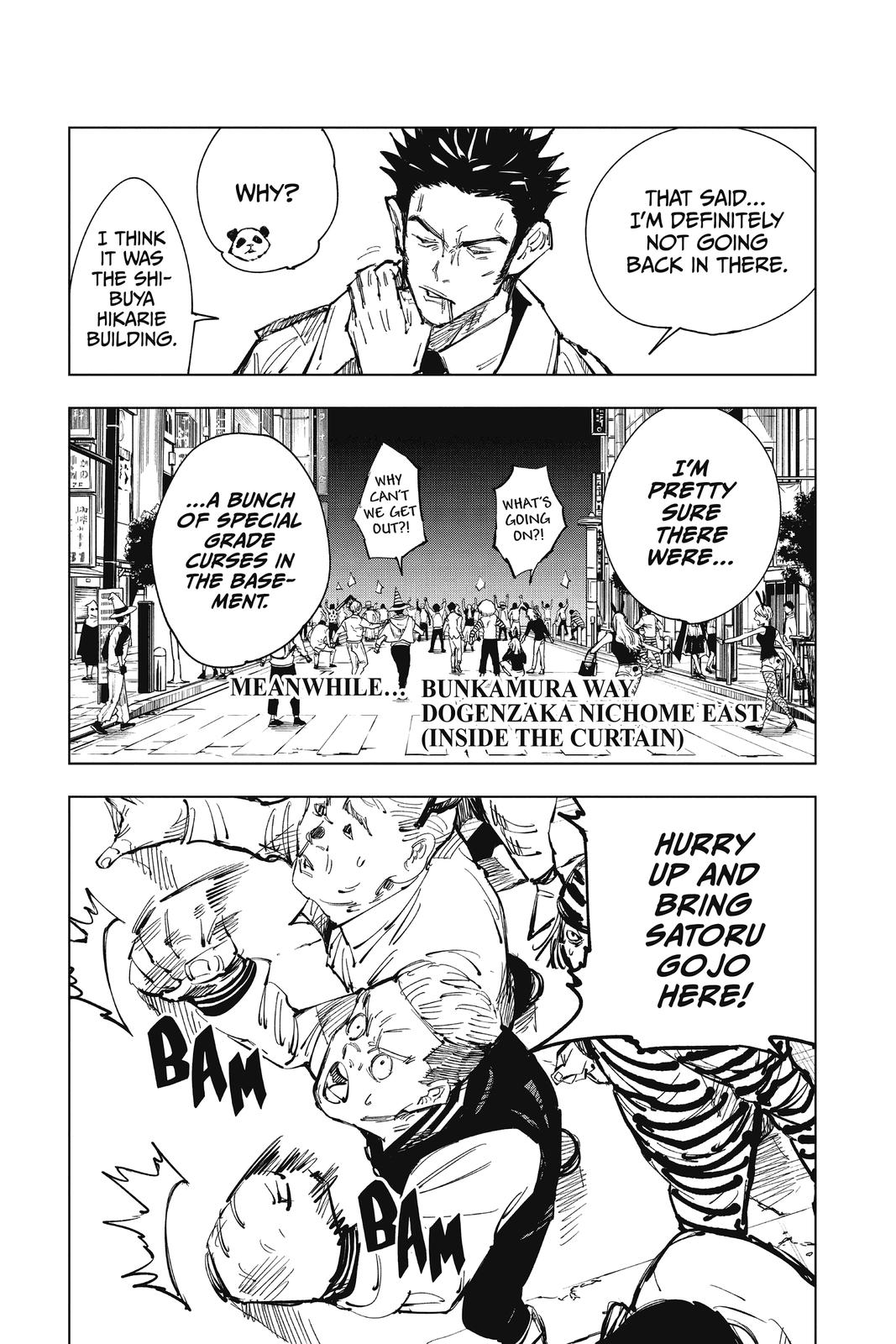 Jujutsu Kaisen Manga Chapter 83 page 7 - The Shibuya Incident, Part 1 scene