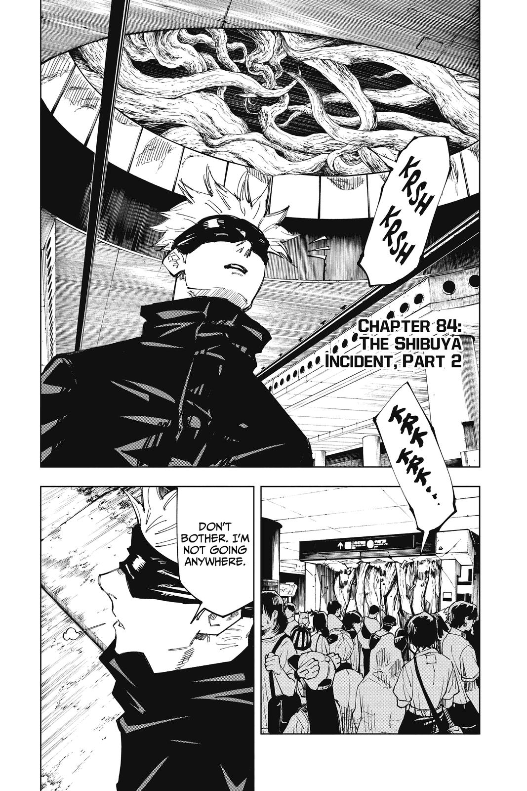 Jujutsu Kaisen Manga Chapter 84 page 1 - The Shibuya Incident, Part 2 scene