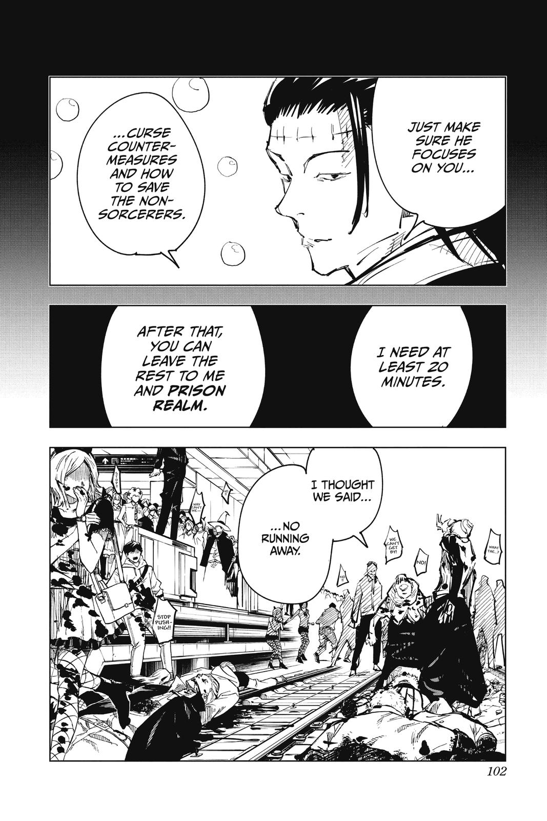 Jujutsu Kaisen Manga Chapter 84 page 14 - The Shibuya Incident, Part 2 scene