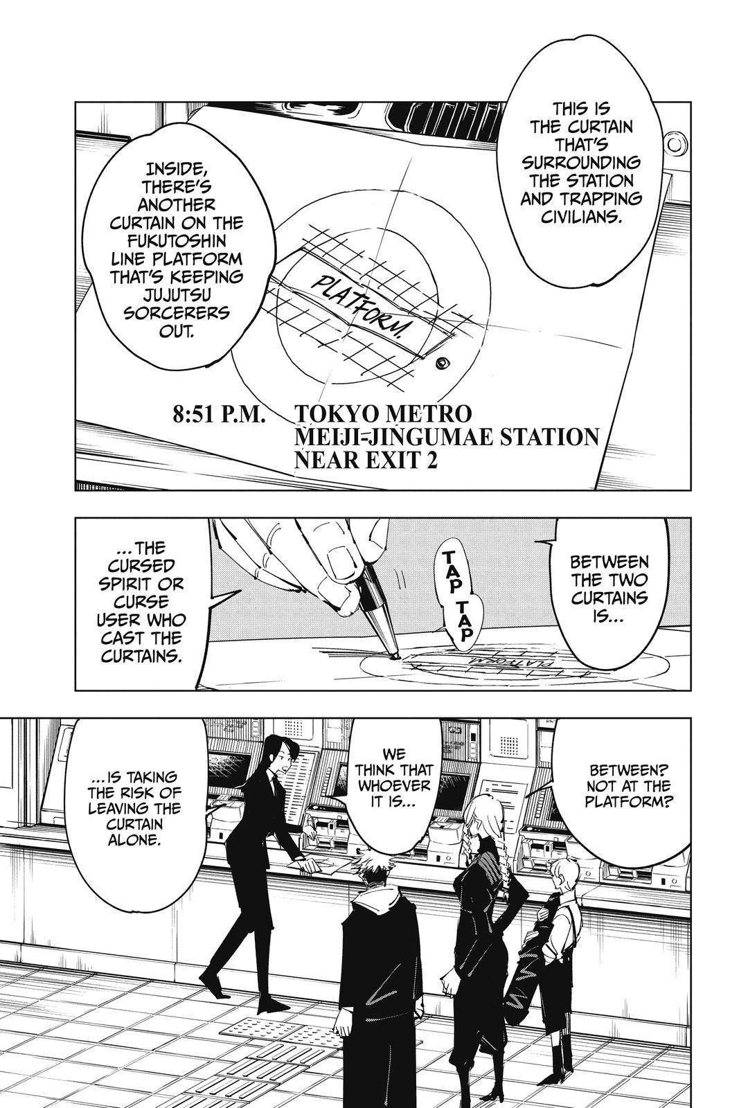 Jujutsu Kaisen Manga Chapter 85 page 19 - The Shibuya Incident, Part 3 scene