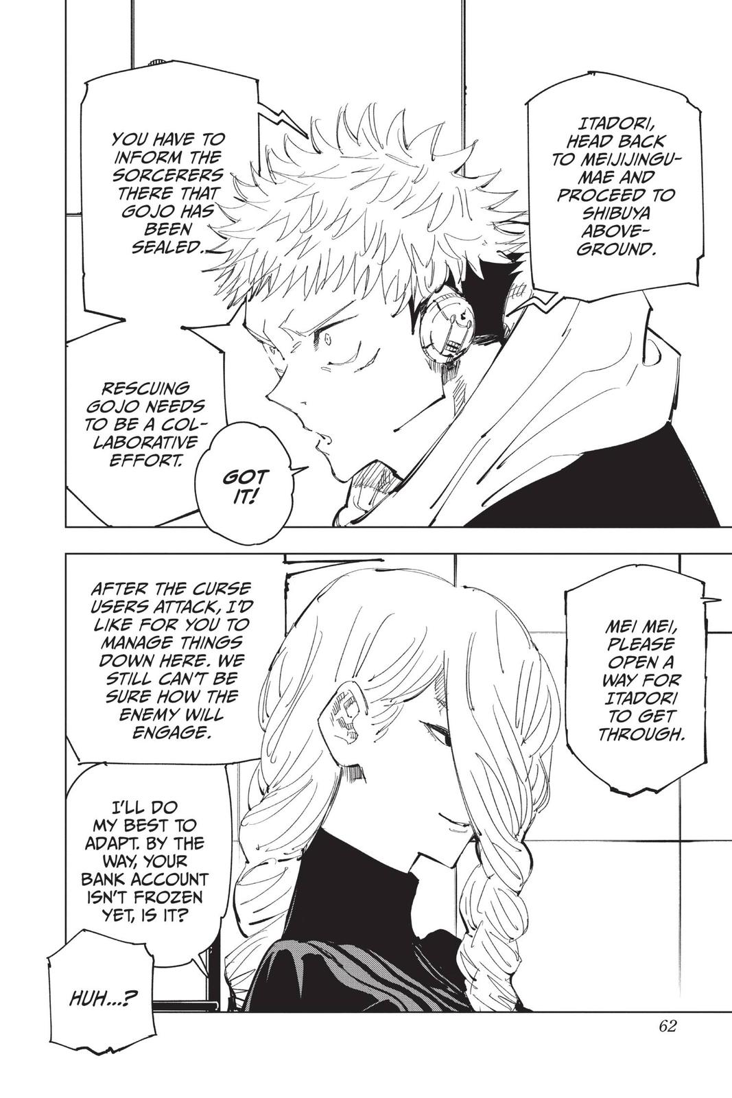 Jujutsu Kaisen Manga Chapter 91 page 12 - The Shibuya Incident, Part 9 scene