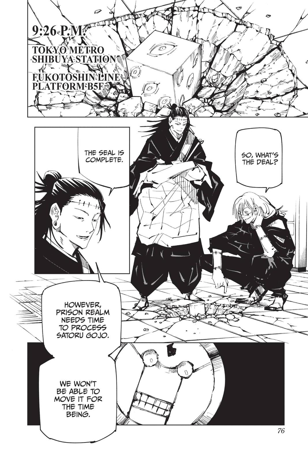 Jujutsu Kaisen Manga Chapter 92 page 6 - The Shibuya Incident, Part 10 scene