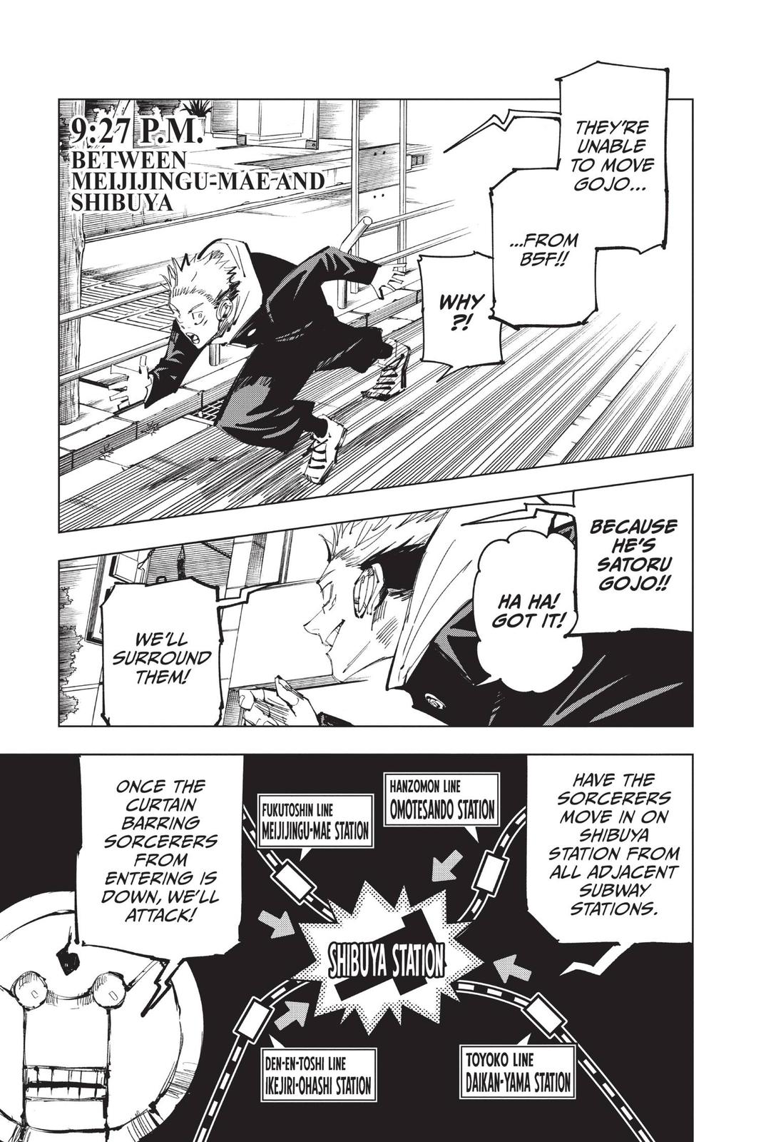 Jujutsu Kaisen Manga Chapter 92 page 9 - The Shibuya Incident, Part 10 scene