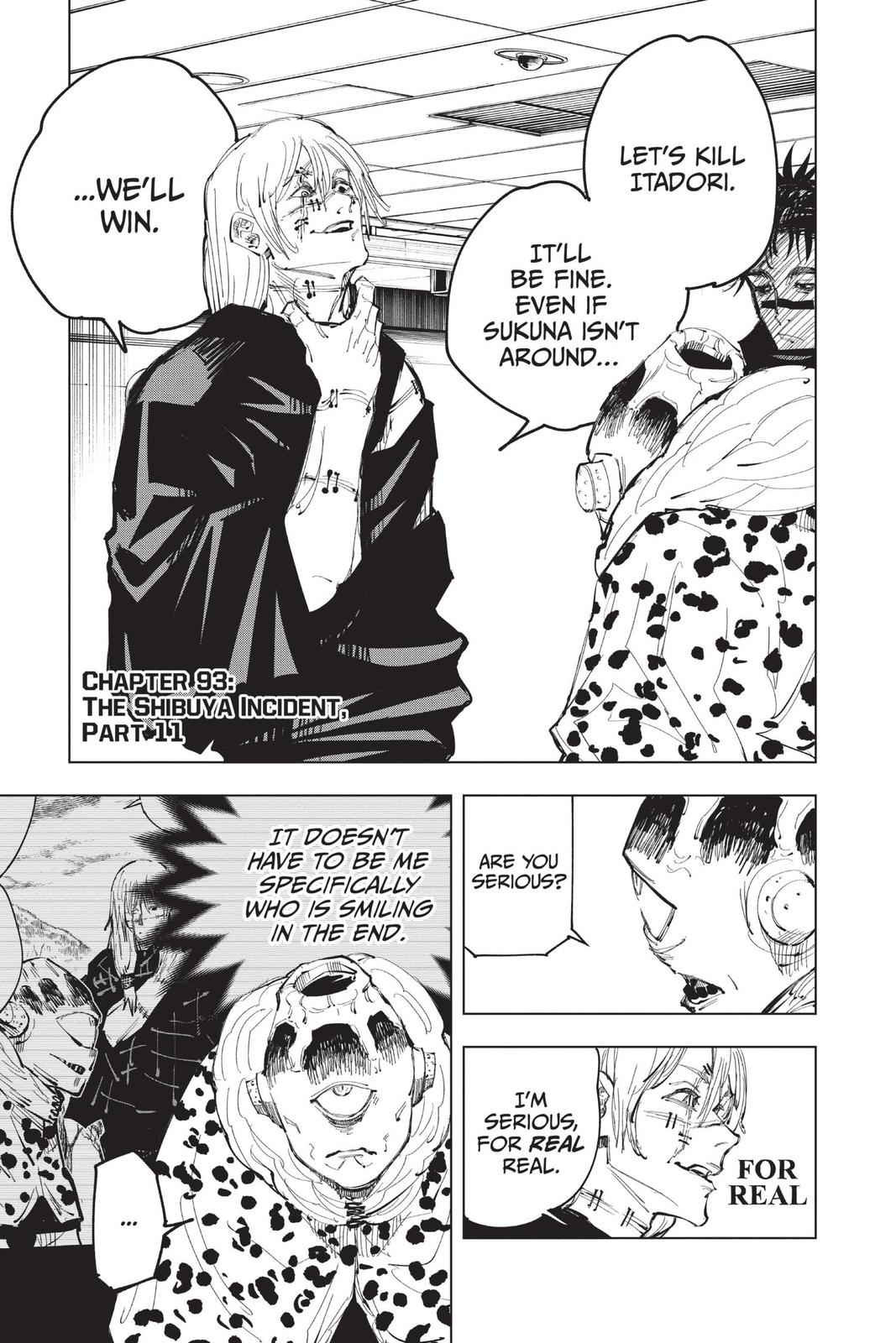 Jujutsu Kaisen Manga Chapter 93 page 1 - The Shibuya Incident, Part 11 scene