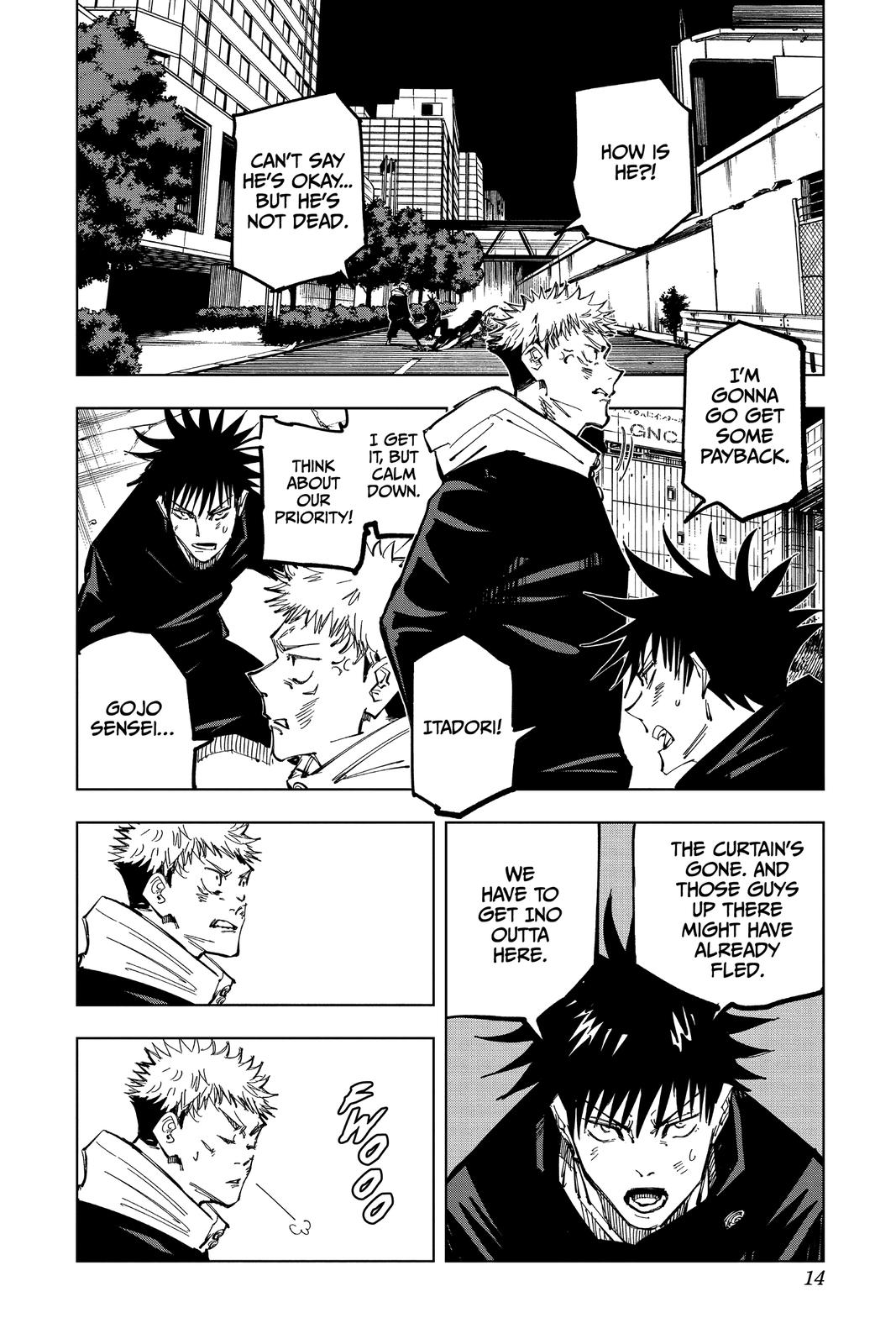 Jujutsu Kaisen Manga Chapter 98 page 14 - The Shibuya Incident, Part 16 scene