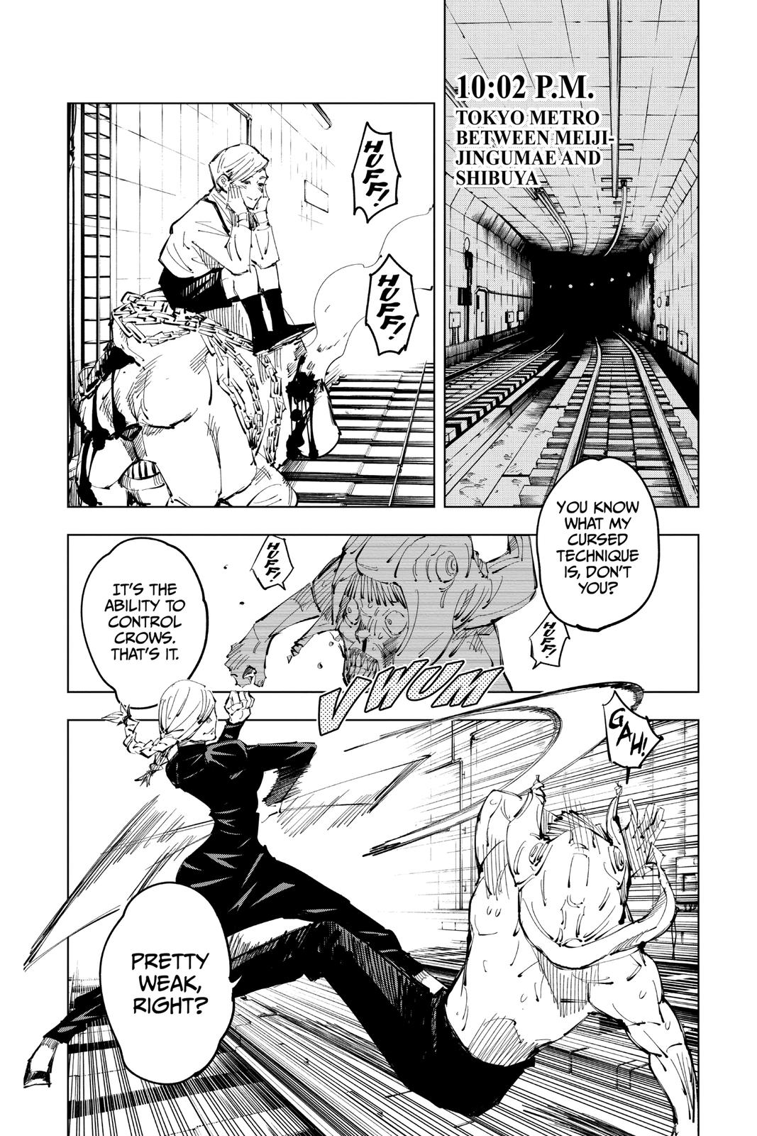 Jujutsu Kaisen Manga Chapter 98 page 18 - The Shibuya Incident, Part 16 scene