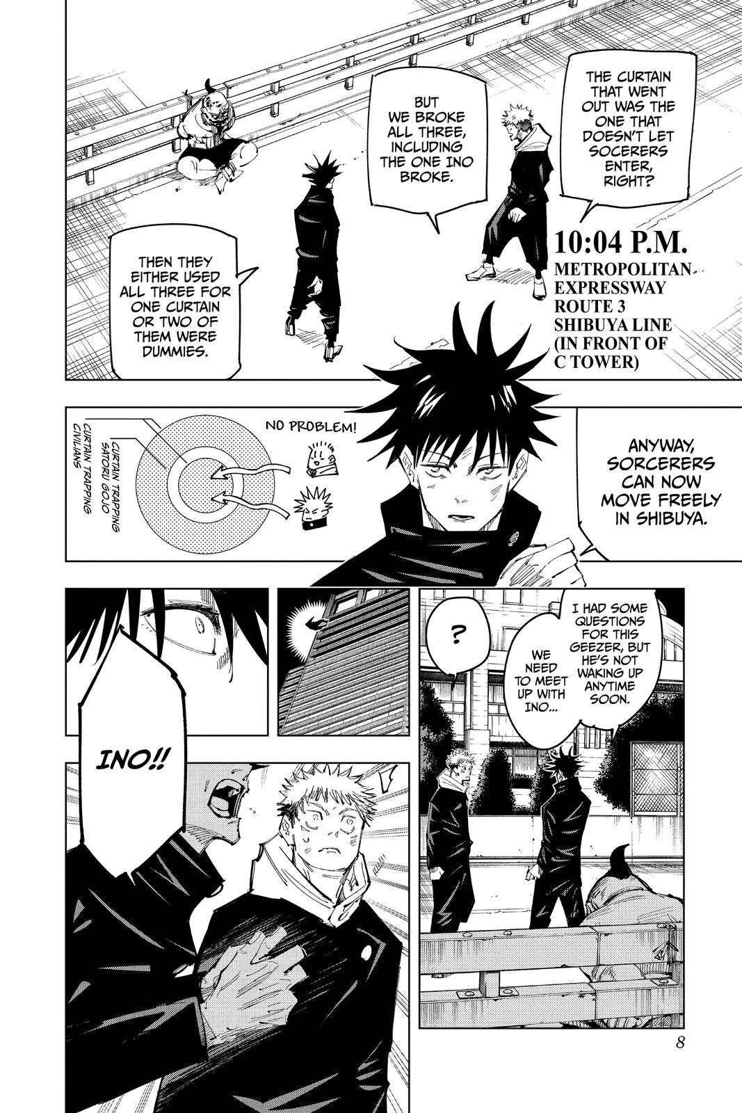 Jujutsu Kaisen Manga Chapter 98 page 8 - The Shibuya Incident, Part 16 scene